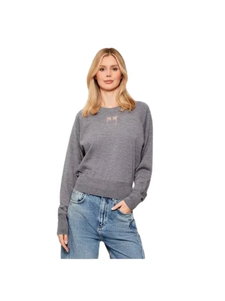 Sweter Pinko wełniany szary
