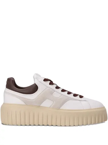Sneakerși Hogan din piele cu dungi cu platformă alb