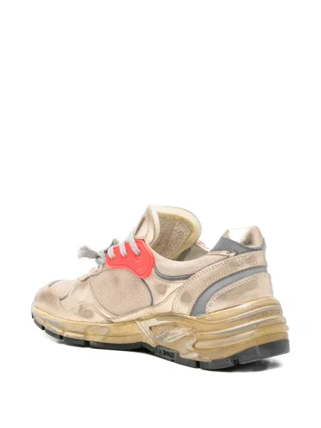 Sneakerși Golden Goose cu șireturi din dantelă auriu