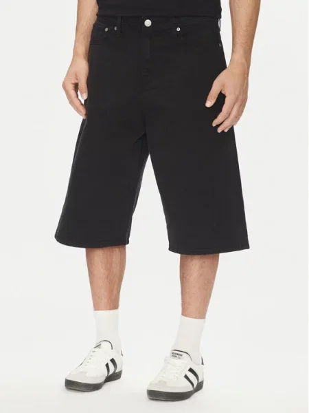 Jack&Jones Джинсові шорти Owen Baggy Fit чорний