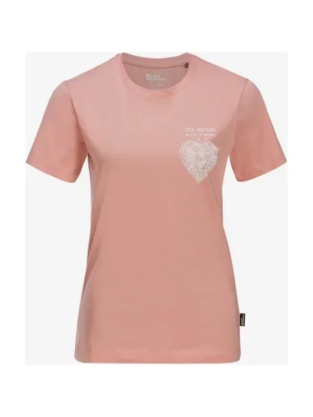 Koszulka Jack Wolfskin Discover Heart krótki rękaw L różowa