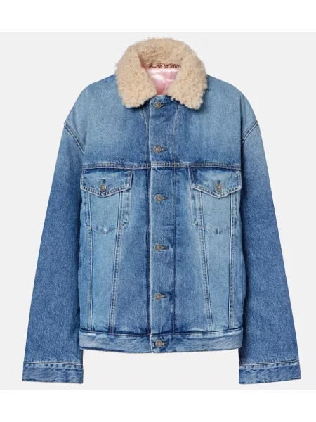 Kurtka jeansowa Acne Studios teddy niebieska