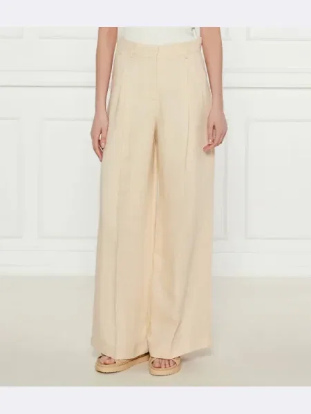 Weekend MaxMara Pantaloni VELIERO | Relaxed fit | cu adaos de in bej