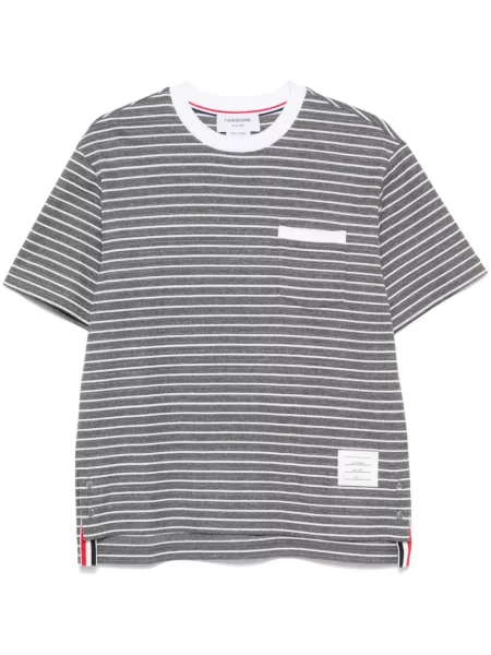 Tricou Thom Browne scurt gri