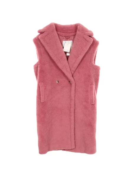 Ursuleț de pluș palton Max Mara fără mâneci roz