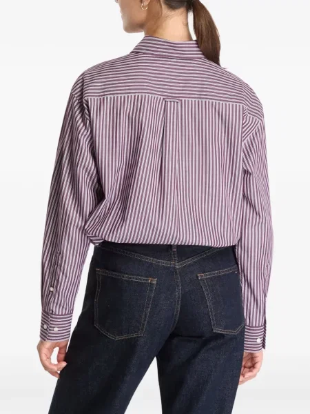 Cămașă Gant cu broderie cu dungi violet