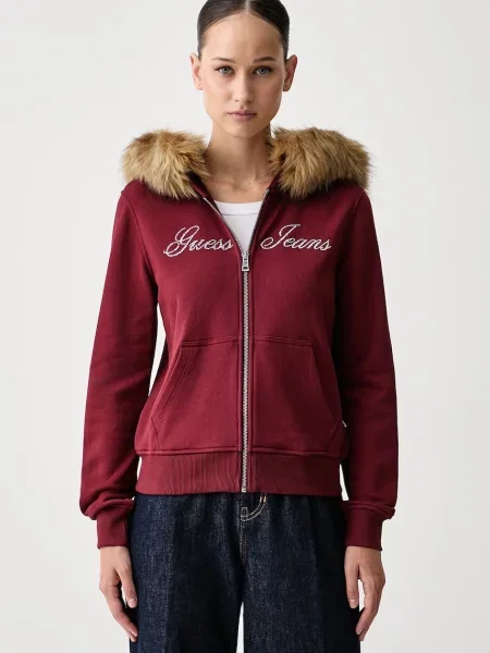 Guess Jeans hanorac cu și glugă pentru femei din