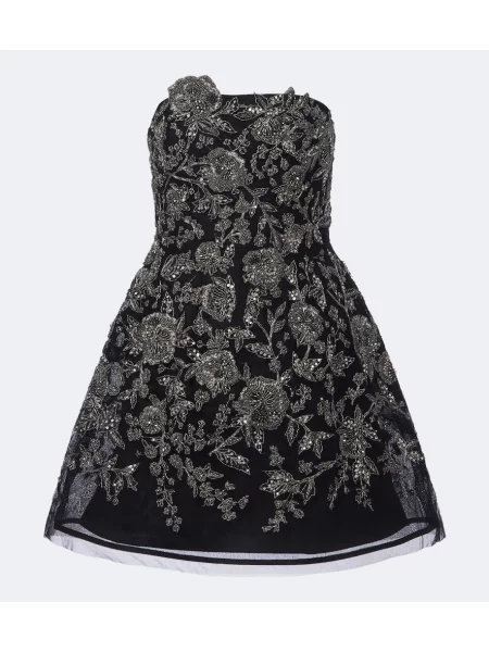 Rochie Carolina Herrera cu model floral negru
