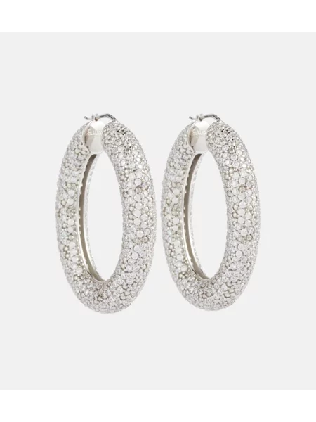 Cercei Jil Sander de cristal argintiu