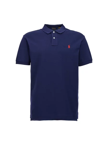 Koszulka polo o kroju slim fit z wyhaftowanym logo Polo Ralph Lauren niebieska