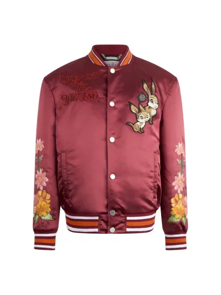 Satynowy kurtka bomber Philipp Plein czerwony