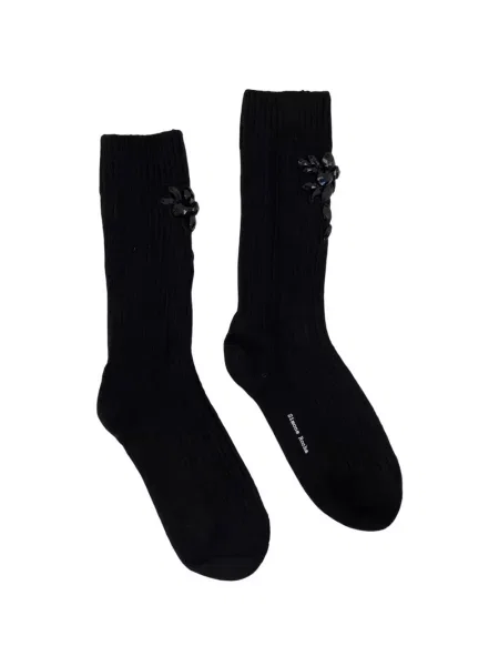 Șosete Simone Rocha tricotate chunky negru
