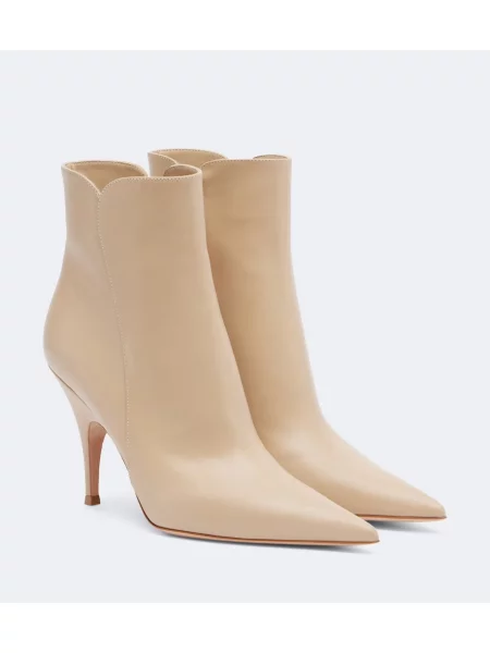 Cizme scurte Gianvito Rossi din piele bej
