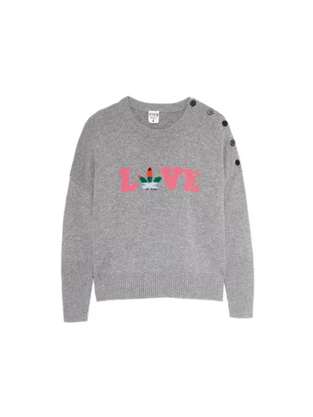 Sweter Five Jeans z kaszmiru szary