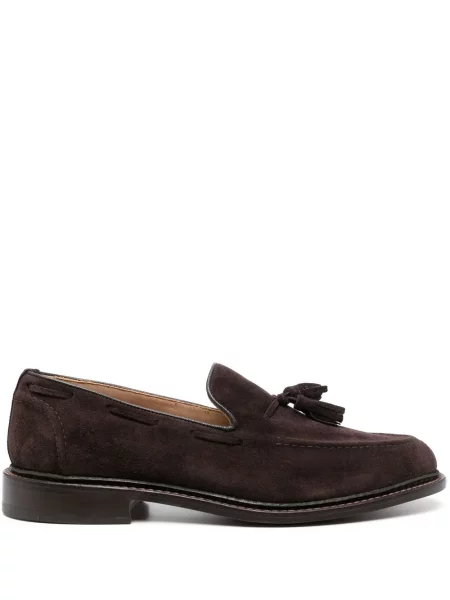 Pantofi loafer Tricker's din piele de căprioară maro