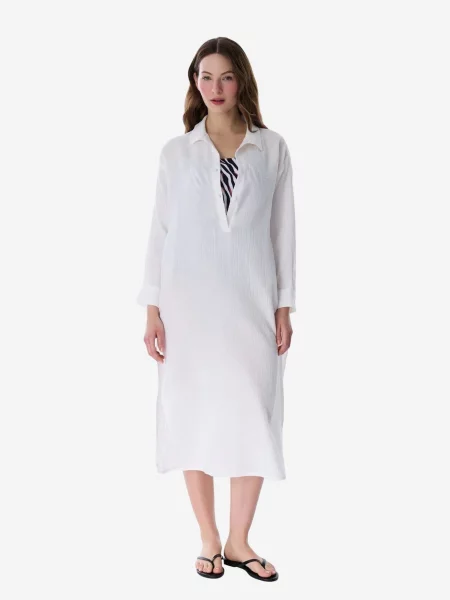 Penti Plážové šaty PENTI Bia Kaftan mit langen Ärmeln' bílá