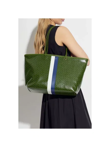 Shopperka Tory Burch skórzana zielona