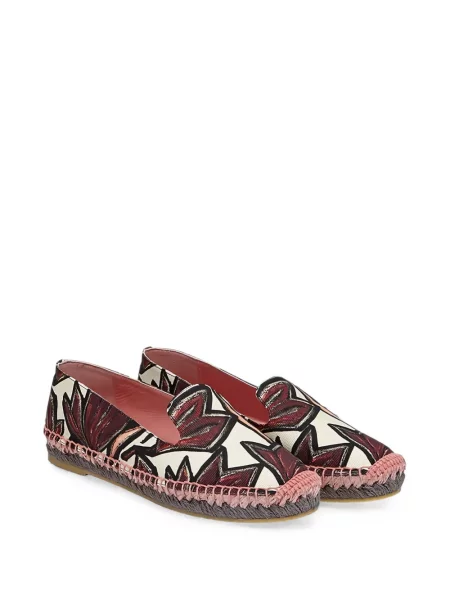 Espadrile Ferragamo cu model floral cu imagine roșu