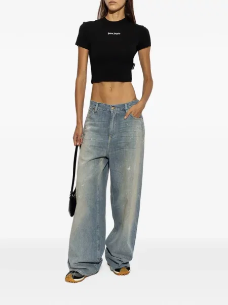 Top Palm Angels cu imagine negru