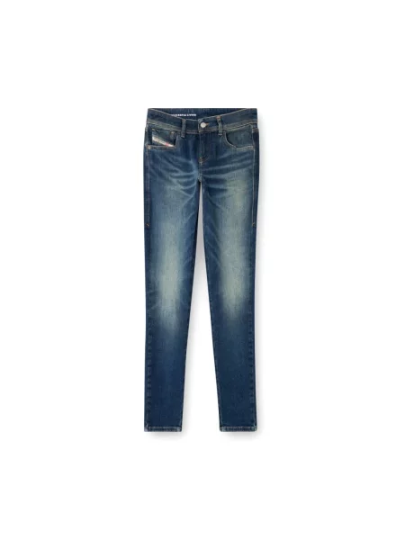 Skinny jeansy skinny Diesel 2017 SLANDY niebieskie