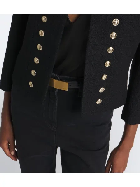 Geacă Balmain de lână negru