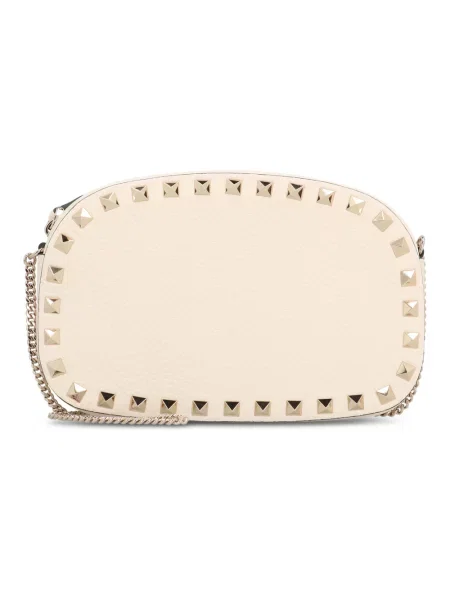 Mała mały torebka skórzana Valentino Garavani skórzana beżowa