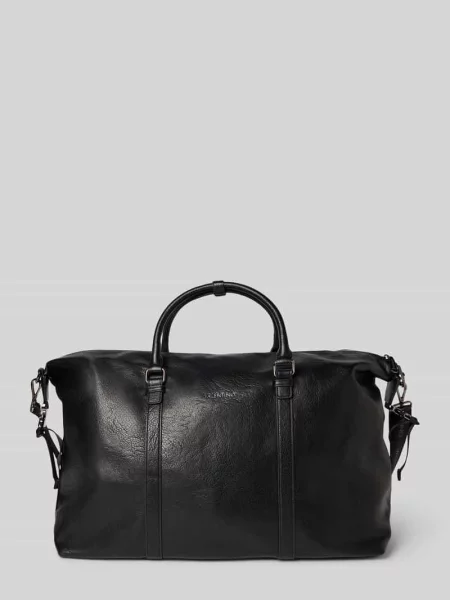 Torba weekendowa z detalem z logo Valentino czarna