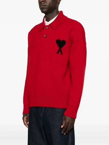 Tricou polo Ami Paris roșu