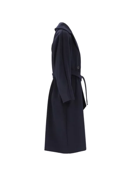 Vlněný dvouřadý kabát Weekend Max Mara modrý