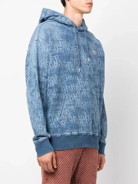 Κορδόνι περίσφιξης hoodie Diesel με αυτόγραφο μπλε