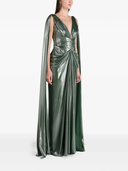 Maxi rochie maxi Rhea Costa drapată de costum verde