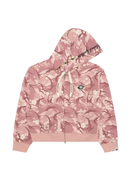 Hanorac cu glugă Aape By A Bathing Ape cu model floral cu imagine roz