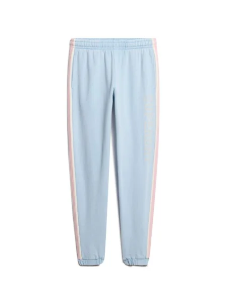 Superdry & Co Hlače svetlo modra / siva / roza bela
