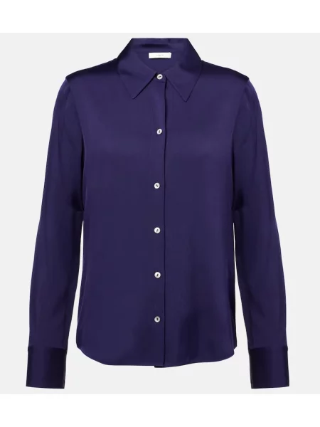 Cămașă Vince din satin albastru