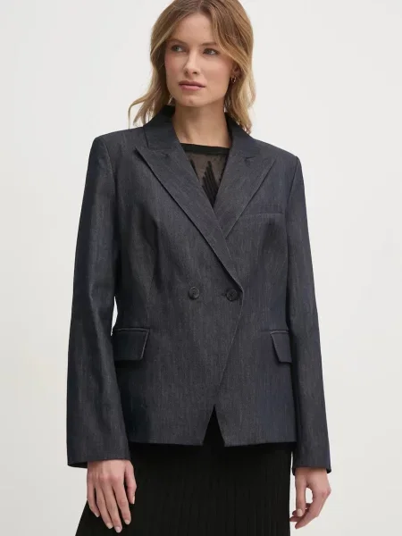 Dkny sacou marin cu doua randuri de melanj albastru