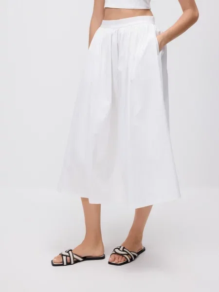 Reserved Спідниця міді кльош білий