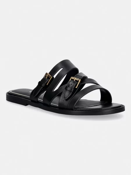 Guess papuci de damă din piele GRAYDEN negru