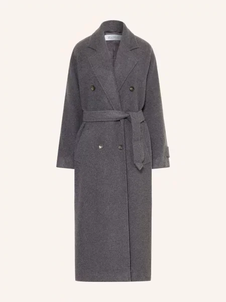 Max Mara Kabát Cadmio S Kašmírem šedá