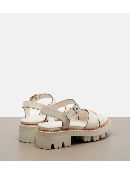 Sandale Prada din piele alb