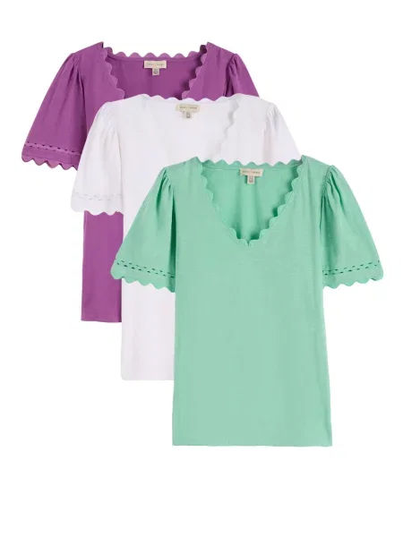 Love & roses Tricou verde mentă / lila alb