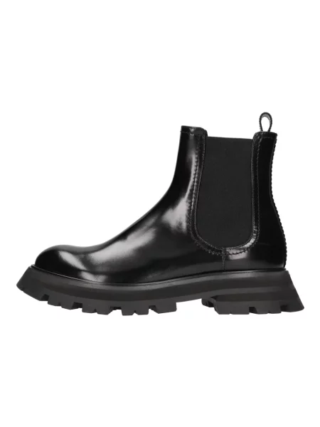 Sztyblety Alexander Mcqueen skórzane czarne