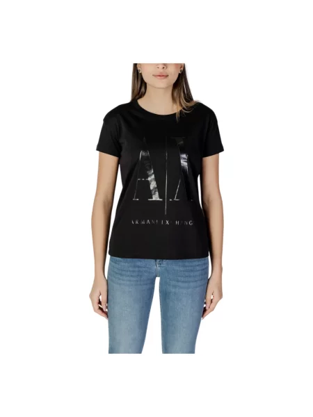 Koszulka Armani Exchange z krótkim rękawem czarna