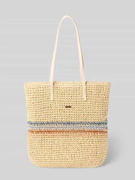 Torba shopper z detal z logo model Lazey' Barts beżowa