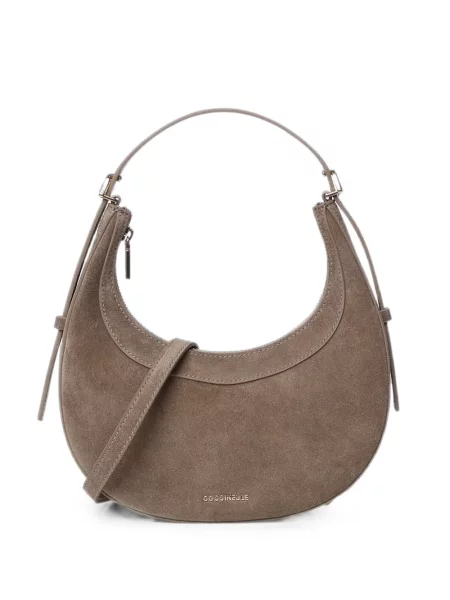 Geantă shopper Coccinelle din piele de căprioară maro