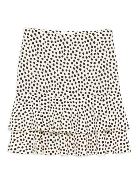 Mała spódnica mini Chloe w grochy z falbankami