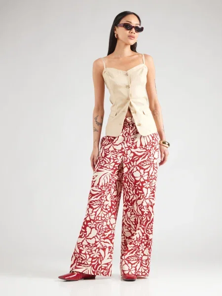 ONLY Pantaloni ONLKALEEN roșu alb