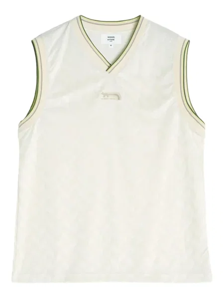 Žakárová košile Maison Kitsuné bílá