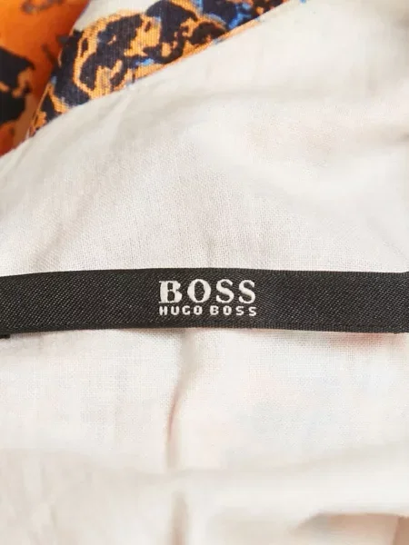 Rochie Boss de mătase cu model floral de costum portocaliu