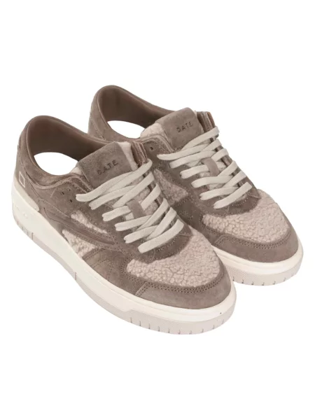 Sneakersy D.a.t.e. skórzane typu teddy beżowe