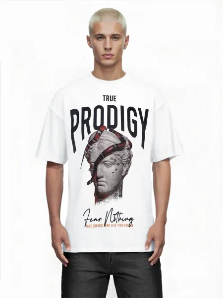 Trueprodigy Tricou Jamie gri / negru alb